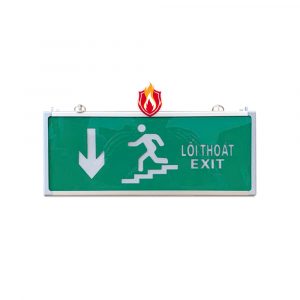Đèn Exit xuống cầu thang (Tem kiểm định)
